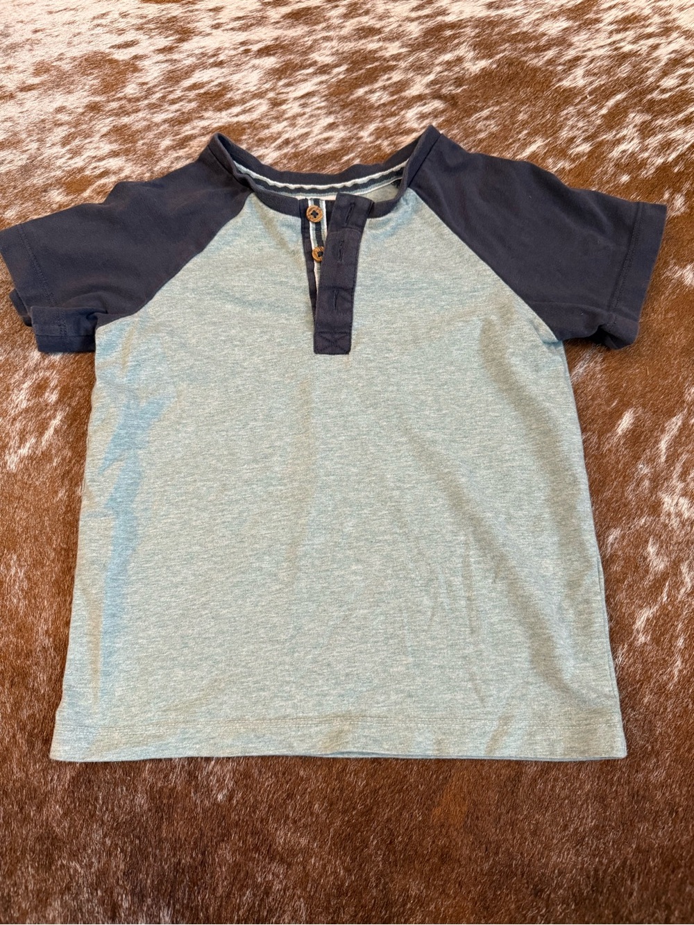 Tommy Bahama Short Sleeve Henley Tee - Light Blue and Navy